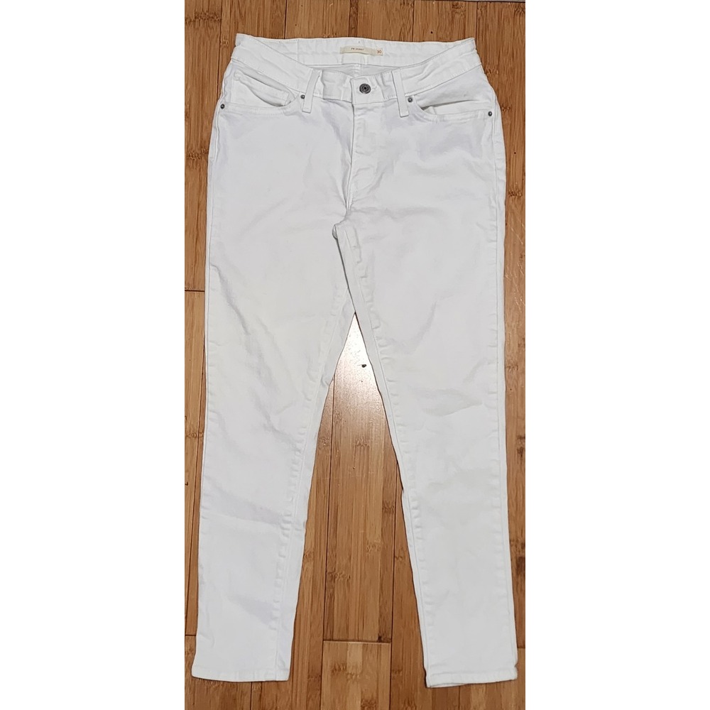 Levi's 711 Skinny Jeans Women Size 30 White Stretch Denim Slim Casual Minimalist
